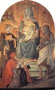 Fra Filippo Lippi The Madonna and Child Enthroned with Stephen,St John the Baptist,Francesco di Marco Datini and Four Buonomini of the Hospital of the Ceppo of Prato USA oil painting artist